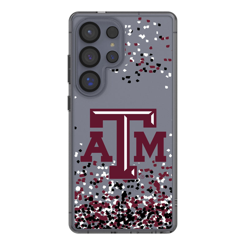 Texas A&M University Aggies Confetti Galaxy Clear Phone Case for Samsung Galaxy