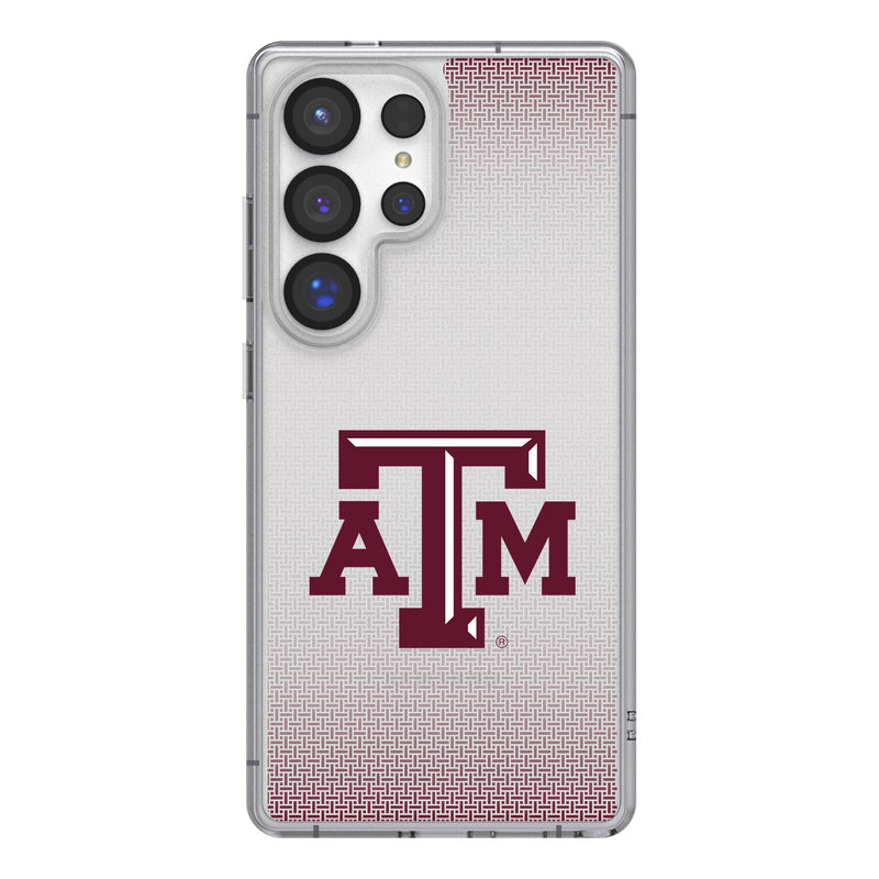 Texas A&M University Aggies Linen Galaxy Clear Phone Case for Samsung Galaxy
