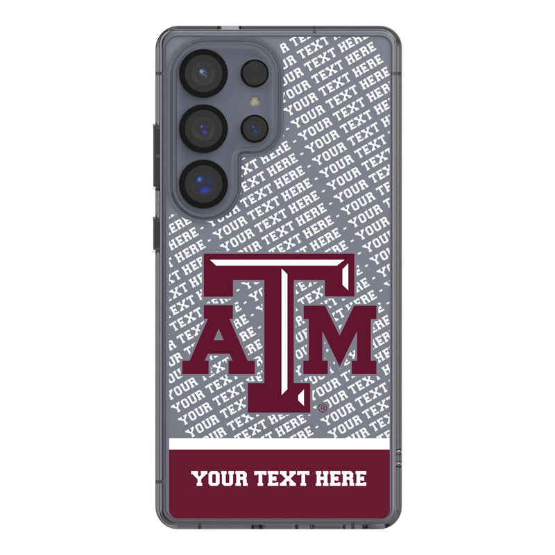 Texas A&M University Aggies Personalized EndZone Plus Galaxy Clear Phone Case for Samsung Galaxy