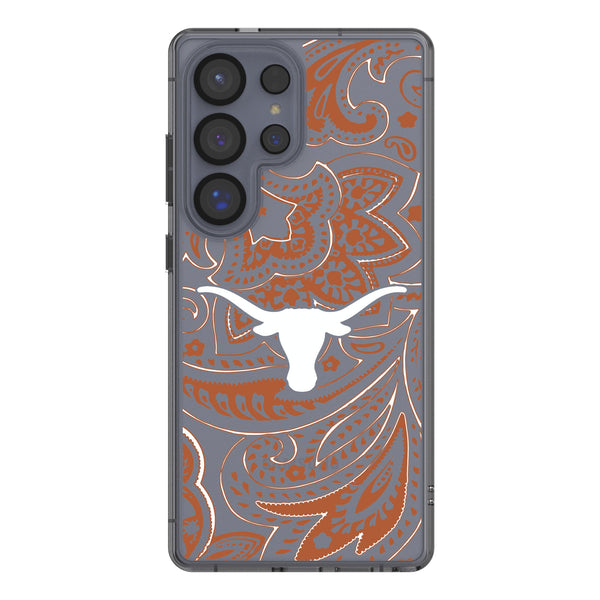 University of Texas Longhorns Paisley Galaxy Clear Phone Case for Samsung Galaxy