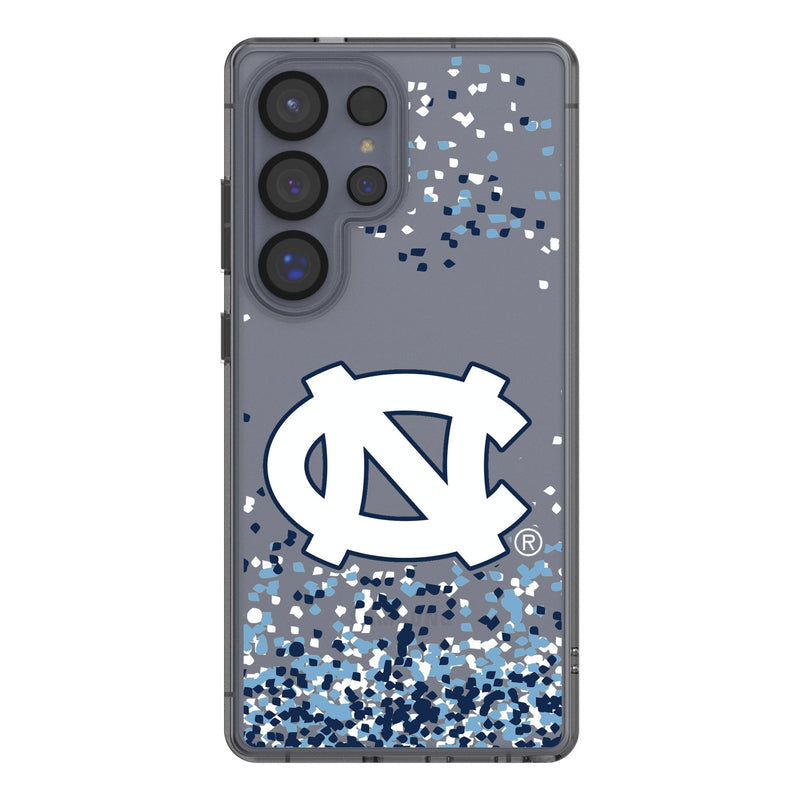 University of North Carolina Tar Heels Confetti Galaxy Clear Phone Case for Samsung Galaxy