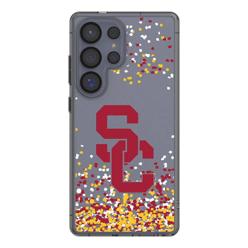 University of Southern California Trojans Confetti Galaxy Clear Phone Case for Samsung Galaxy