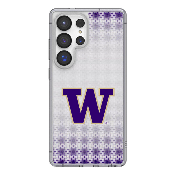 University of Washington Huskies Linen Galaxy Clear Phone Case for Samsung Galaxy