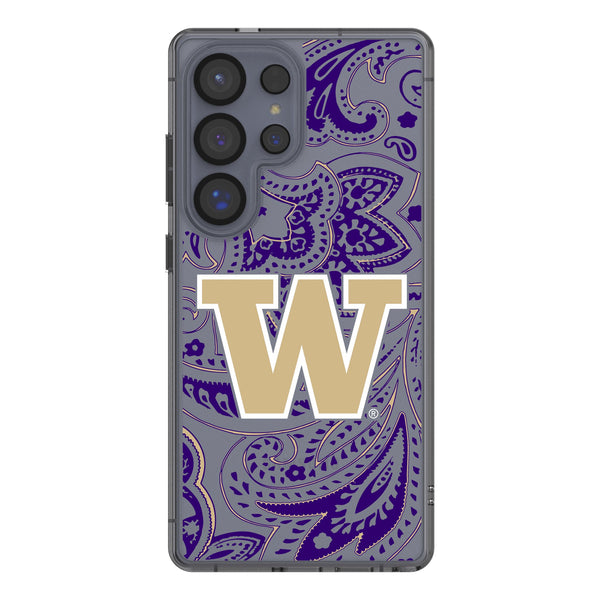 University of Washington Huskies Paisley Galaxy Clear Phone Case for Samsung Galaxy