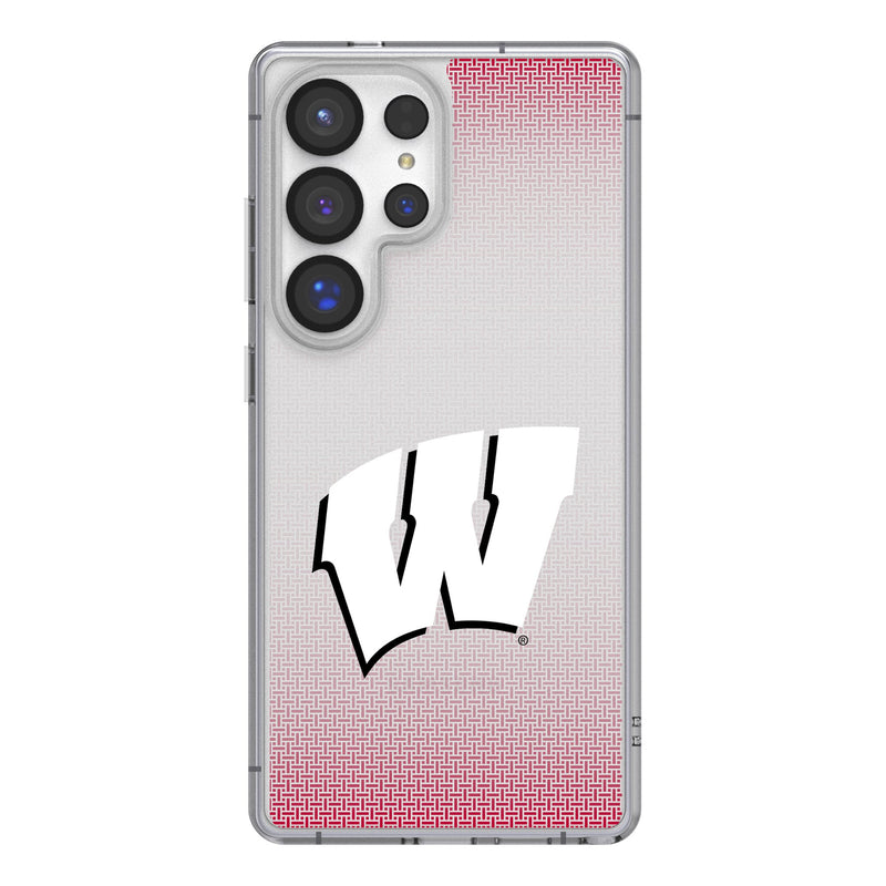 University of Wisconsin Badgers Linen Galaxy Clear Phone Case for Samsung Galaxy