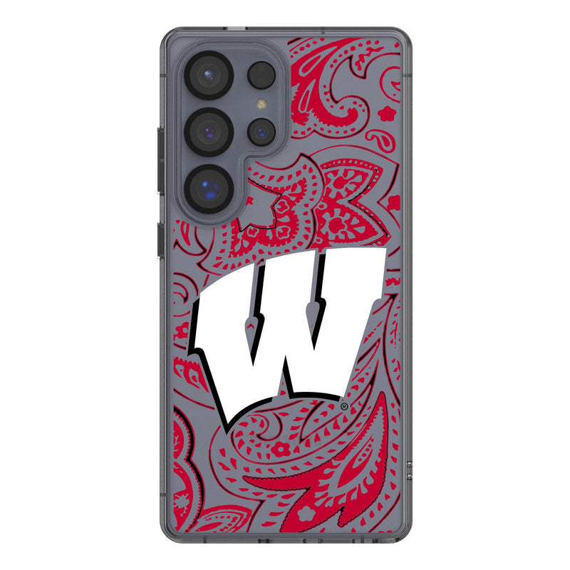 University of Wisconsin Badgers Paisley Galaxy Clear Phone Case for Samsung Galaxy