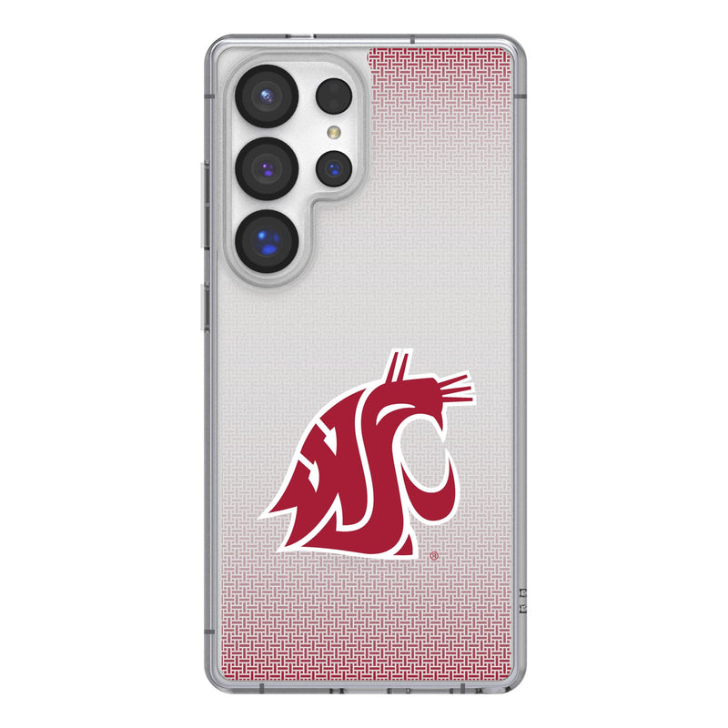 Washington State University Cougars Linen Galaxy Clear Phone Case for Samsung Galaxy