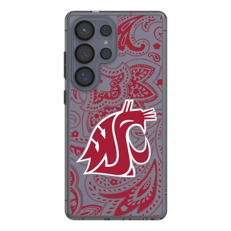Washington State University Cougars Paisley Galaxy Clear Phone Case for Samsung Galaxy