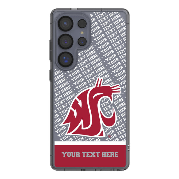 Washington State University Cougars Personalized EndZone Plus Galaxy Clear Phone Case for Samsung Galaxy