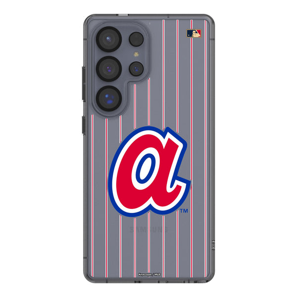 Atlanta Braves 1972-1980 - Cooperstown Collection Pinstripe Galaxy Clear Phone Case for Samsung Galaxy