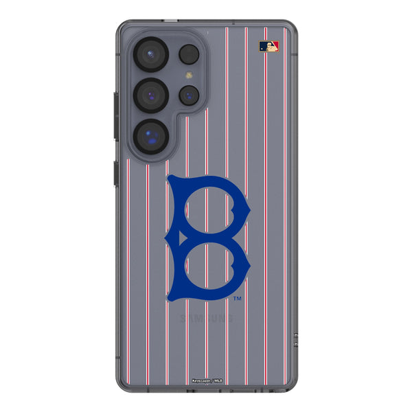 Brooklyn Dodgers 1949-1957 - Cooperstown Collection Pinstripe Galaxy Clear Phone Case for Samsung Galaxy