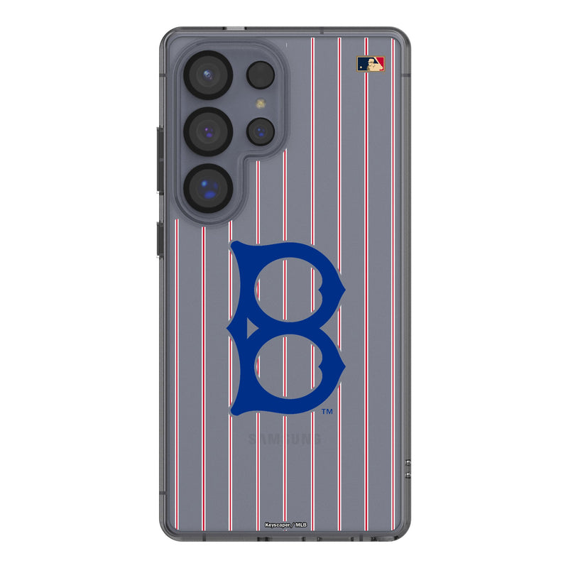 Brooklyn Dodgers 1949-1957 - Cooperstown Collection Pinstripe Galaxy Clear Phone Case for Samsung Galaxy