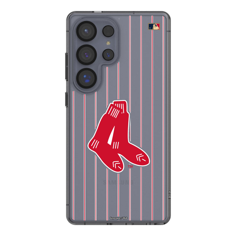 Boston Red Sox 1924-1960 - Cooperstown Collection Pinstripe Galaxy Clear Phone Case for Samsung Galaxy