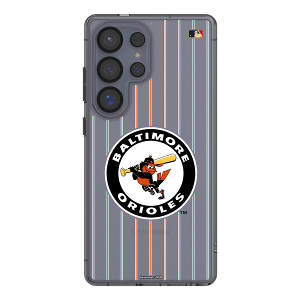 Baltimore Orioles 1966-1969 - Cooperstown Collection Pinstripe Galaxy Clear Phone Case for Samsung Galaxy