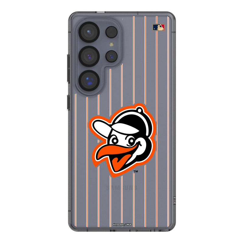 Baltimore Orioles 1955 - Cooperstown Collection Pinstripe Galaxy Clear Phone Case for Samsung Galaxy