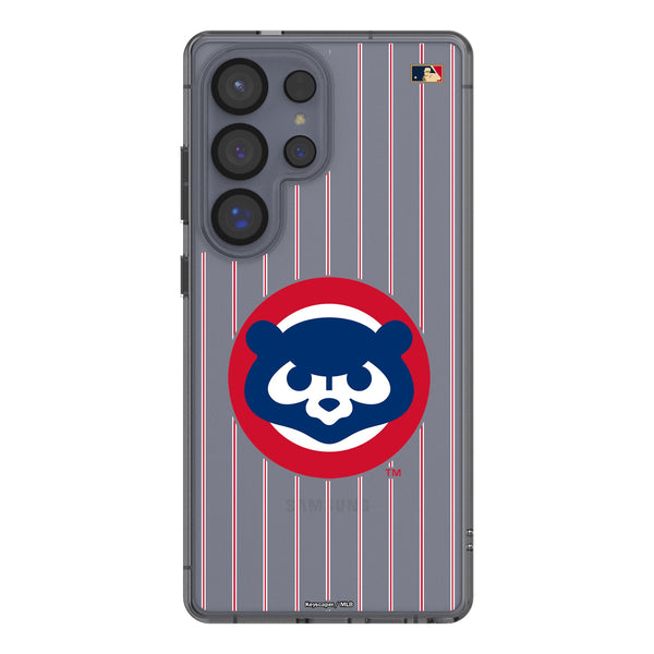 Chicago Cubs Home 1979-1993 - Cooperstown Collection Pinstripe Galaxy Clear Phone Case for Samsung Galaxy