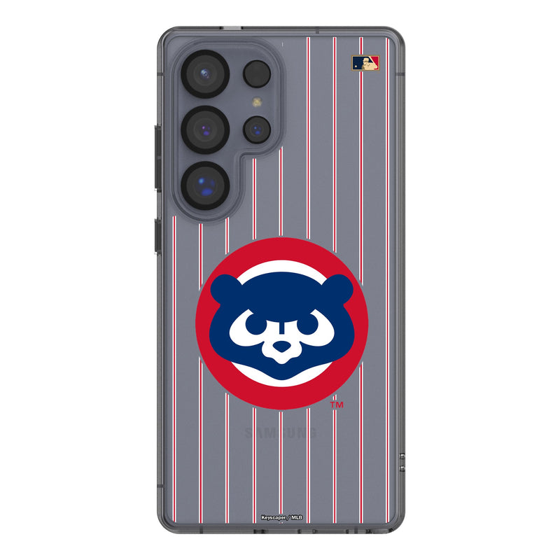 Chicago Cubs Home 1979-1993 - Cooperstown Collection Pinstripe Galaxy Clear Phone Case for Samsung Galaxy