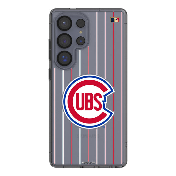 Chicago Cubs 1948-1956 - Cooperstown Collection Pinstripe Galaxy Clear Phone Case for Samsung Galaxy