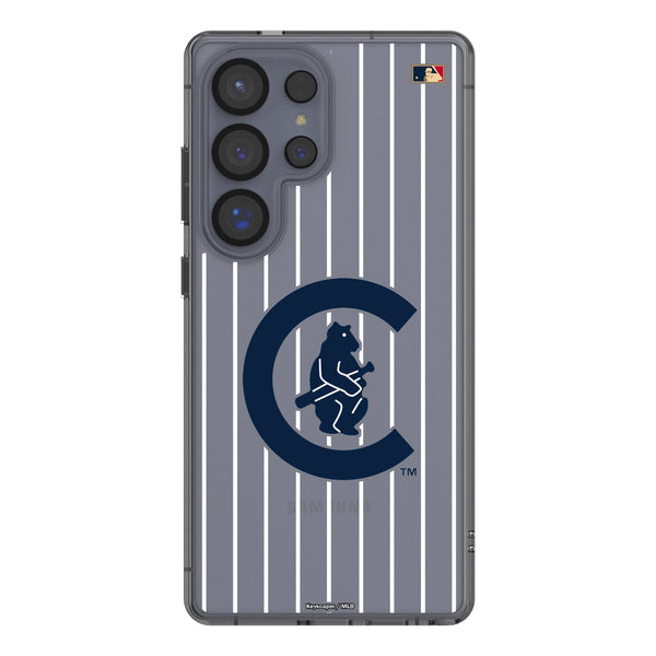 Chicago Cubs 1911-1912 - Cooperstown Collection Pinstripe Galaxy Clear Phone Case for Samsung Galaxy