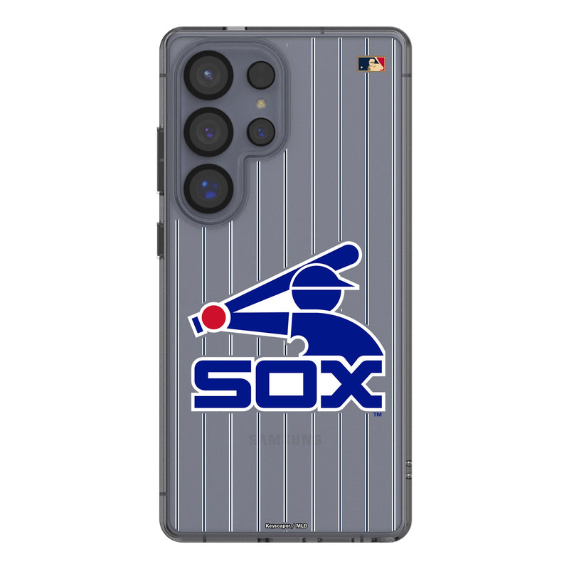 Chicago White Sox 1976-1981 - Cooperstown Collection Pinstripe Galaxy Clear Phone Case for Samsung Galaxy