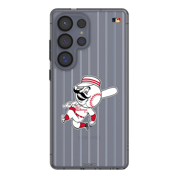 Cincinnati Reds 1953-1967 - Cooperstown Collection Pinstripe Galaxy Clear Phone Case for Samsung Galaxy