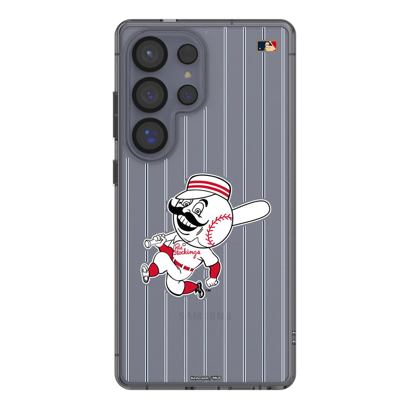 Cincinnati Reds 1953-1967 - Cooperstown Collection Pinstripe Galaxy Clear Phone Case for Samsung Galaxy