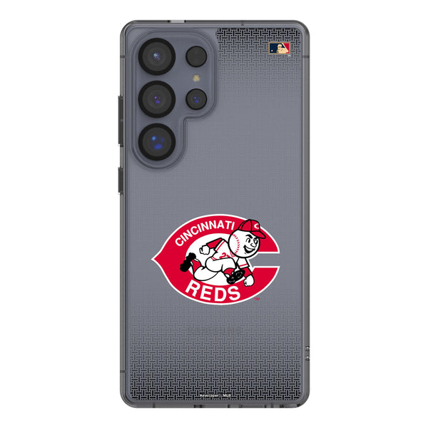 Cincinnati Reds 1974-1992 - Cooperstown Collection Linen Galaxy Clear Phone Case for Samsung Galaxy