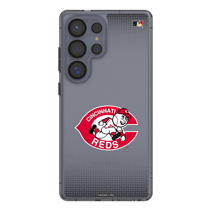 Cincinnati Reds 1974-1992 - Cooperstown Collection Linen Galaxy Clear Phone Case for Samsung Galaxy