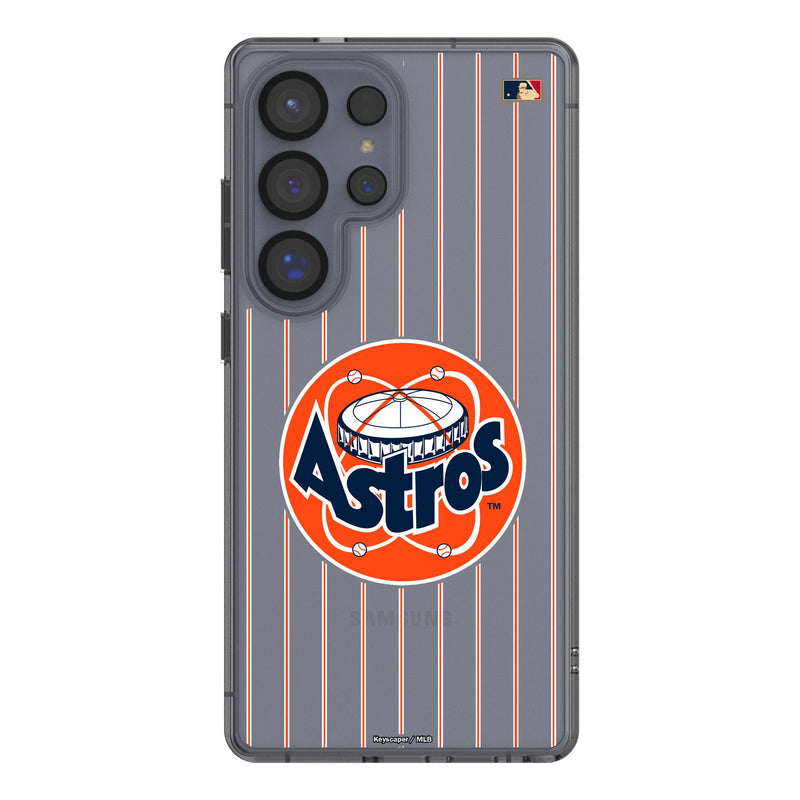 Houston Astros 1977-1993 - Cooperstown Collection Pinstripe Galaxy Clear Phone Case for Samsung Galaxy