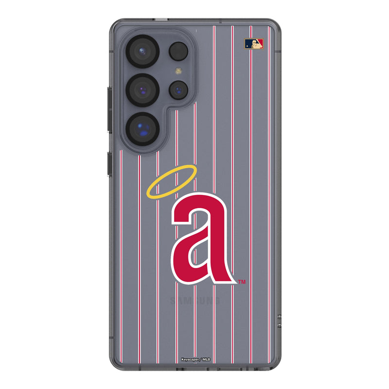 LA Angels 1971 - Cooperstown Collection Pinstripe Galaxy Clear Phone Case for Samsung Galaxy