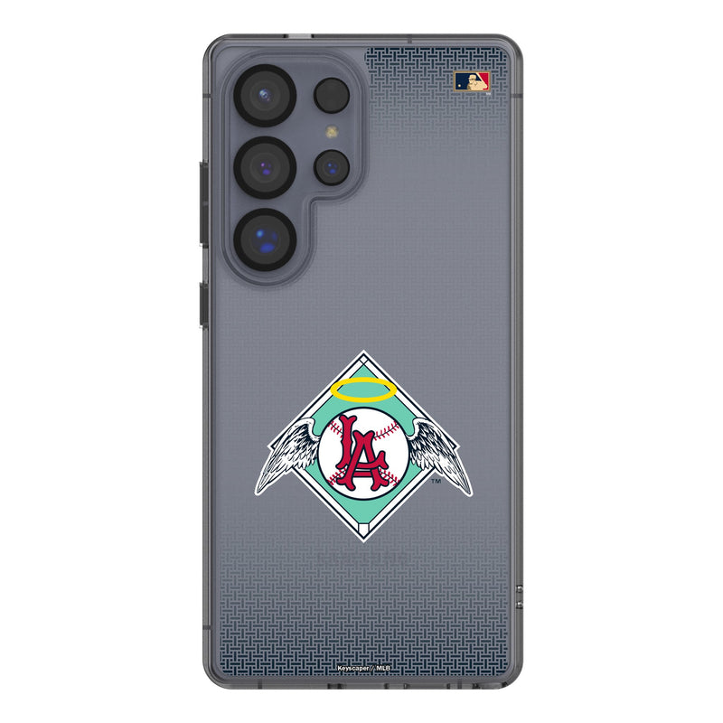 LA Angels 1961-1965 - Cooperstown Collection Linen Galaxy Clear Phone Case for Samsung Galaxy