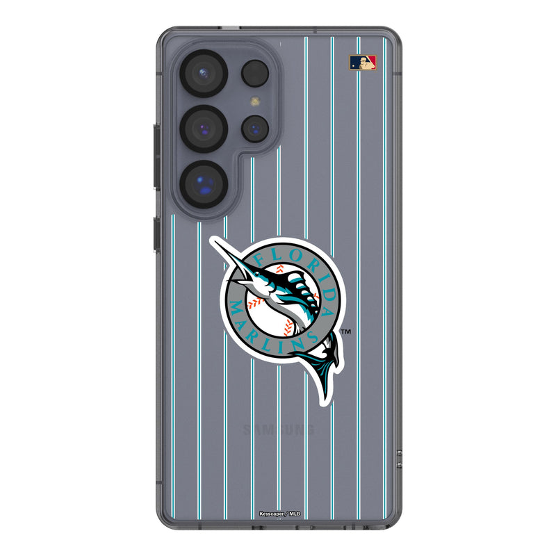Miami Marlins 1993-2011 - Cooperstown Collection Pinstripe Galaxy Clear Phone Case for Samsung Galaxy