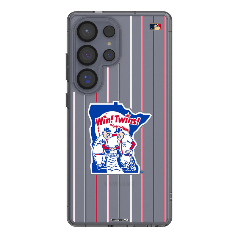 Minnesota Twins 1976-1986 - Cooperstown Collection Pinstripe Galaxy Clear Phone Case for Samsung Galaxy