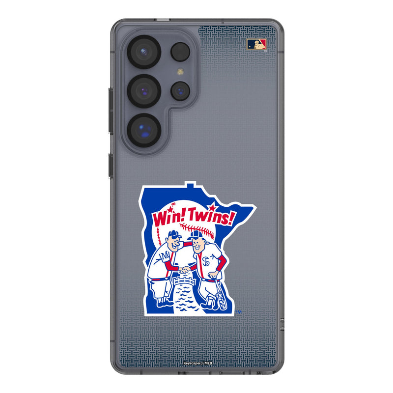Minnesota Twins 1976-1986 - Cooperstown Collection Linen Galaxy Clear Phone Case for Samsung Galaxy