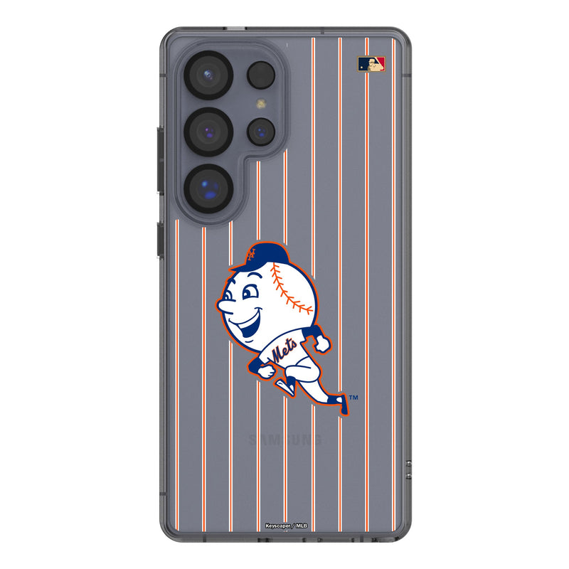 New York Mets 2014 - Cooperstown Collection Pinstripe Galaxy Clear Phone Case for Samsung Galaxy