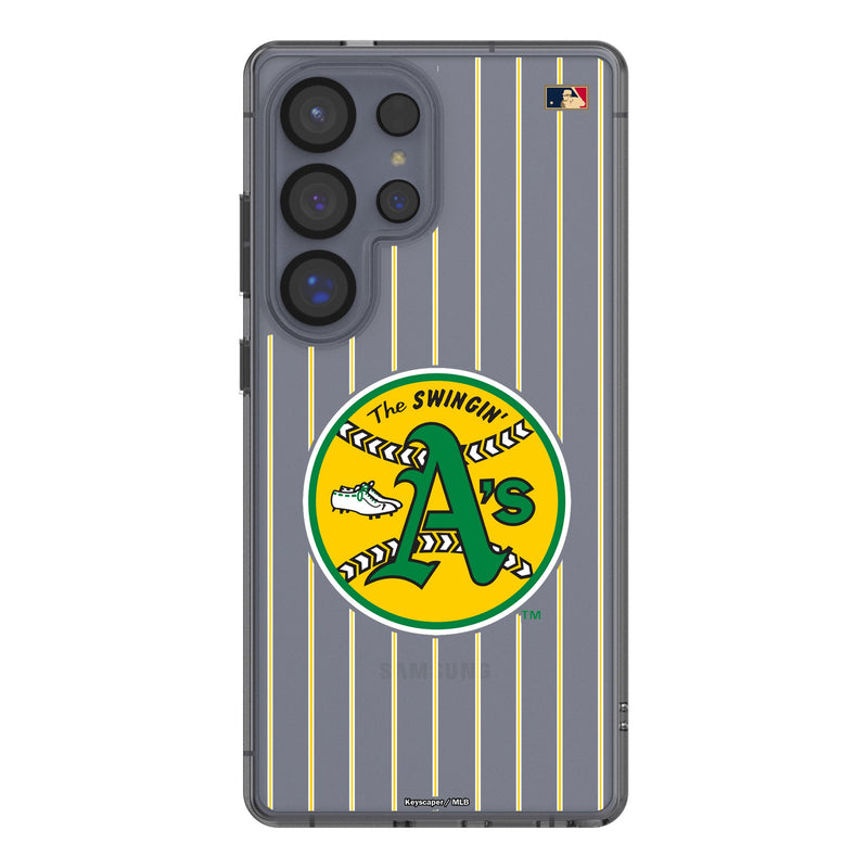 Oakland As 1971-1981 - Cooperstown Collection Pinstripe Galaxy Clear Phone Case for Samsung Galaxy
