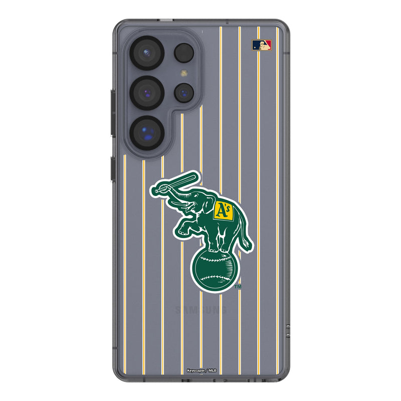 Oakland As Home 1988 - Cooperstown Collection Pinstripe Galaxy Clear Phone Case for Samsung Galaxy