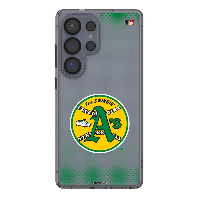 Oakland As 1971-1981 - Cooperstown Collection Linen Galaxy Clear Phone Case for Samsung Galaxy