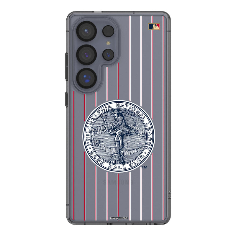Philadelphia Phillies 1915-1943 - Cooperstown Collection Pinstripe Galaxy Clear Phone Case for Samsung Galaxy