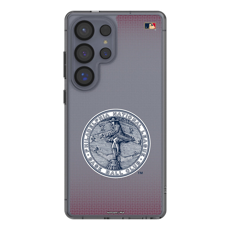Philadelphia Phillies 1915-1943 - Cooperstown Collection Linen Galaxy Clear Phone Case for Samsung Galaxy
