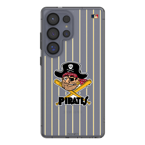 Pittsburgh Pirates 1958-1966 - Cooperstown Collection Pinstripe Galaxy Clear Phone Case for Samsung Galaxy