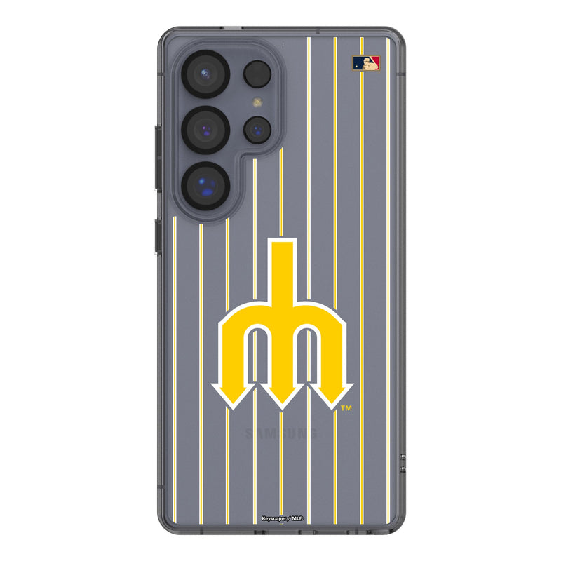 Seattle Mariners 1977-1980 - Cooperstown Collection Pinstripe Galaxy Clear Phone Case for Samsung Galaxy