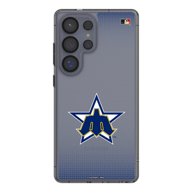 Seattle Mariners 1981-1986 - Cooperstown Collection Linen Galaxy Clear Phone Case for Samsung Galaxy