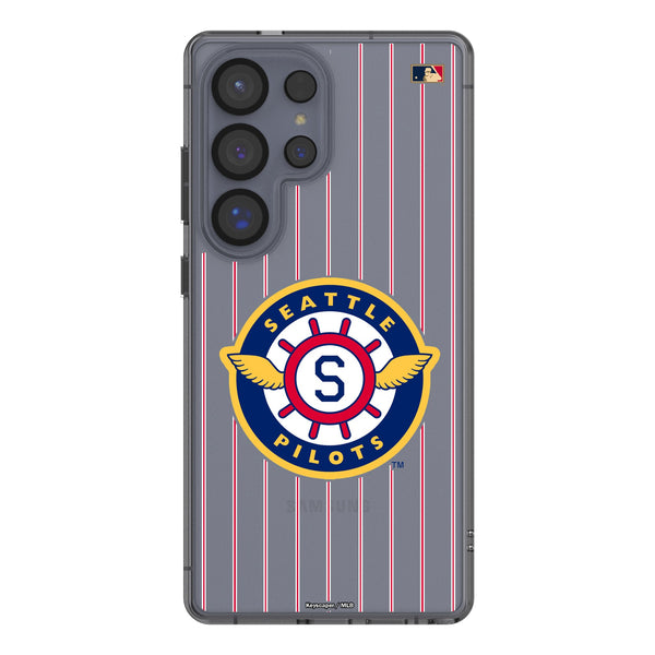 Seattle Pilots 1969 - Cooperstown Collection Pinstripe Galaxy Clear Phone Case for Samsung Galaxy