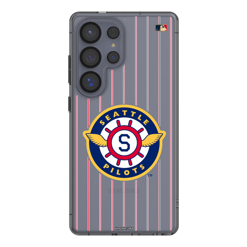 Seattle Pilots 1969 - Cooperstown Collection Pinstripe Galaxy Clear Phone Case for Samsung Galaxy