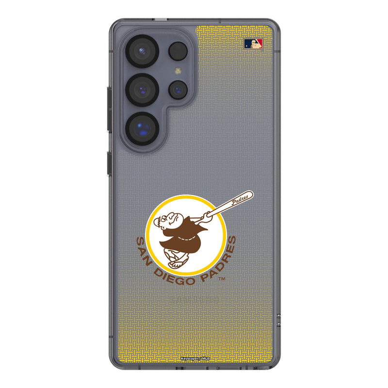 San Diego Padres 1969-1984 - Cooperstown Collection Linen Galaxy Clear Phone Case for Samsung Galaxy