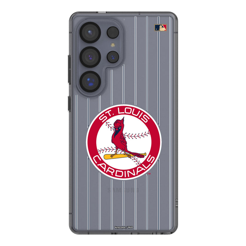 St Louis Cardinals 1966-1997 - Cooperstown Collection Pinstripe Galaxy Clear Phone Case for Samsung Galaxy