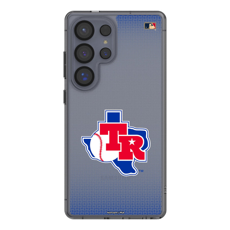 Texas Rangers 1981-1983 - Cooperstown Collection Linen Galaxy Clear Phone Case for Samsung Galaxy