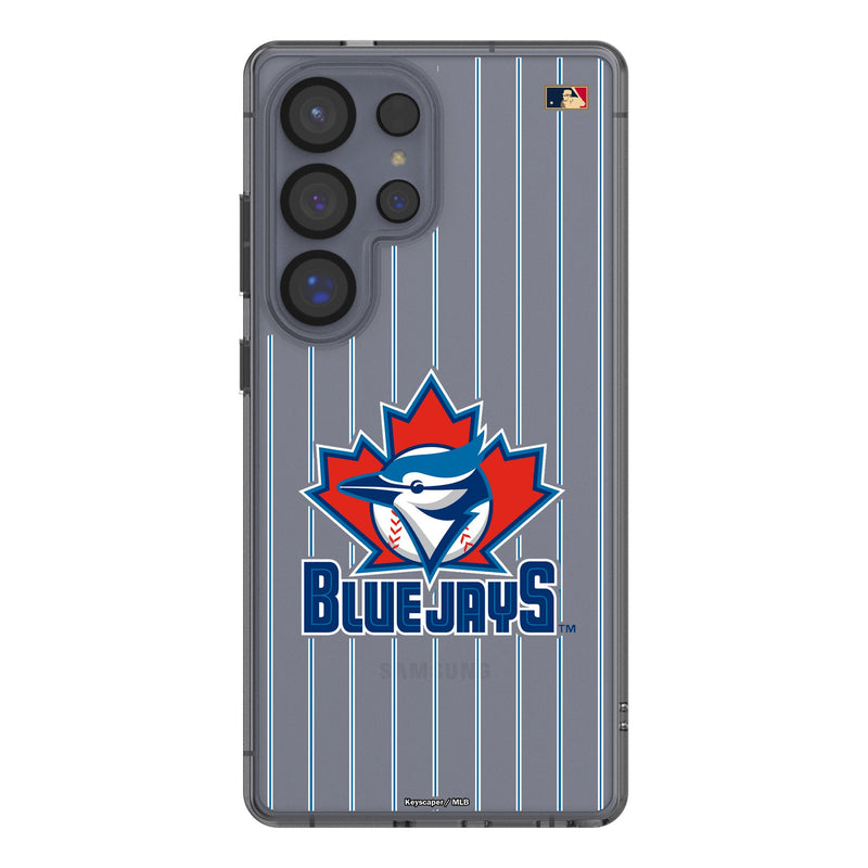 Toronto Blue Jays 1997-2002 - Cooperstown Collection Pinstripe Galaxy Clear Phone Case for Samsung Galaxy