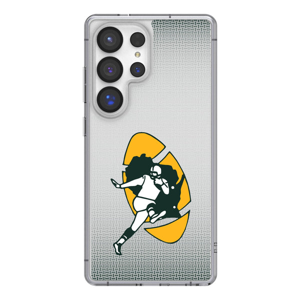 Green Bay Packers Historic Collection Linen Galaxy Clear Phone Case for Samsung Galaxy